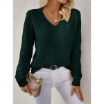Kevadised ja s&uuml;gisesed naiste vabaaja kampsunid, topid, V-kaelusega kootud kampsun, pullover kudum XL