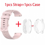 &Uuml;mbris + Rihm Amazfit GTS4 Mini nutikellale Kellarihm Pehme silikoonist rihm k&auml;ev&otilde;ru Huami Amazfit GTS2 GTS2 Mini GTR4 GTR2 spordisilikoonist rihm GTS 4 Mini puhas/roosa