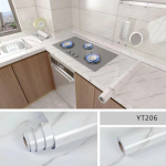 Koduk&ouml;&ouml;k, &otilde;likindel pliit marmorist sileda tapeediga kleebis koos isekleepuva taustaga seina taastatud tapeet 40x1000cm