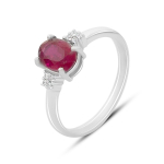 H&otilde;bes&otilde;rmus naturaalse rubiiniga 1,92 ct, kuuptsirkooniumoksiid, toote kaal 2,38 g (2165613) 18 rubiin punane v&auml;rv