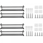 4 tk V&uuml;rtsiriiul Seinale Paigaldatav Roostevabast Terasest Metallist Rippuvad Riiulid Maitseainepurkidele K&ouml;&ouml;gikapp Kodu Korraldaja 29x6x6.5cm&4-tier must