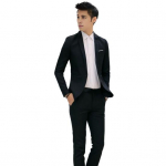 2tk/komplekt Meeste Slim Fit &uuml;likonnakomplekt Rev&auml;&auml;riga pikkade varrukatega &uuml;he n&ouml;&ouml;biga &uuml;likonnamantel Keskmise k&otilde;rgusega pikkade p&uuml;kste komplekt &Uuml;hev&auml;rviline &auml;ririietus L hall