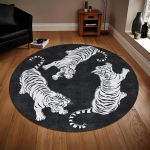 1 tk Tiger Print &uuml;mmarguse ala vaip siseruumides libisemiskindel pestav kiudvaip Pehme mugav matt magamistoa elutuppa 60X60cm