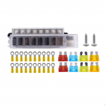 8 Way Fuse Box Holder Circuits 32V Accessory 1 in Out Block for Automobile Golf