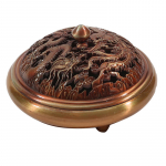 Ilus lohe ja f&ouml;&ouml;niksiga nikerdatud vask viirukip&otilde;leti messingist kaanega viirukihoidja sandlipuu &uuml;mmargune viirukip&otilde;leti kodukaunistus