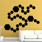 Peegelseinakleebised, kuusnurkne peeglikunst DIY kodu dekoratiivne seinamaaling akr&uuml;&uuml;list isekleepuvad seinaplaadid elutoa magamistuppa One Size must