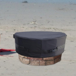 Built in Fire Pit Cover Firepit Protector Waterproof Lightweight Wearproof Protective Garden Small