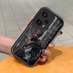 Pehme silikoonist ruudukujulise redeliga printimismustriga telefoni korpus, t&auml;iskaanega kaamera p&otilde;rutuskindel kaitse kummist &uuml;mbris Xiaomi Redmi jaoks Xiaomi Poco C55 must