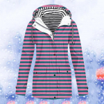 Naiste Solid Stripe vihmajope Outdoor Plus veekindel kapuutsiga vihmamantel Tuulekindel M lilla