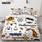 Halloweeni tekikott Queen King Multikas K&otilde;rvits Tekikott Latern Voodipesukomplekt Mikrofiiber Kummitus Tekikott Poistele T&uuml;drukutele 140x200cm 3pcs