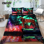 3D Voodipesukomplekt Must Tekikott Padjap&uuml;&uuml;r Kuningas Kujundus Loom Tiiger Prinditud Pol&uuml;ester Tekikott EU single(135x200cm)