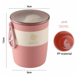 450 ml/580 ml isoleeritud l&otilde;unakarbi supikauss hommikus&ouml;&ouml;gitass lusikaga kaasaskantav suletud l&otilde;unakarbi piimatass peen isoleeritud &auml;mber