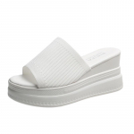 Punased valged sussid kiilukontsad Naiste sandaalid platvorm kiilud kingad Naiste suvesandaalid rannasandaalid k&otilde;rge platvormiga sussid 34