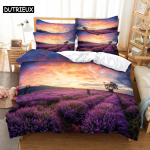 Lilla lilledega tekikott komplekt kaheinimesevoodile 200x200 &Otilde;huke lilleline voodipesukomplekt 3 tk 2 tk koos padjap&uuml;&uuml;riga &Uuml;heinimese tekikott 220x240 EU single(135x200cm)&Duvet Cover