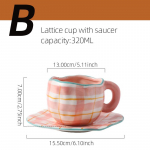 K&auml;sitsi maalitud lilledega keraamiline kohvitass Kodukontori kruus alustassiga Hommikus&ouml;&ouml;gipiima mahl Teek&auml;epidemega joogin&otilde;ude komplekt 200-400ml