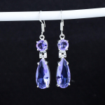 Aleksandriit V&auml;&auml;riskivi Antiik K&otilde;rvar&otilde;ngad 925 Sterling H&otilde;be K&otilde;rvar&otilde;ngas, Boho H&otilde;beehted Ripatsk&otilde;rvar&otilde;ngad, Kingitused T&auml;nup&uuml;haks Kingitused Talle 2.95" sinine