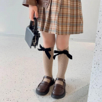 1 paar laste t&uuml;drukute vasikasokid magusad beežid kohviv&auml;rvi žakaarv&auml;rvi sokid lastele Printsessi vibu stiilis p&otilde;lvek&otilde;rgused sokid v&auml;ikelapsele one size khaki