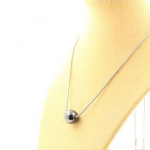 Pierres et Min&eacute;raux. Collier 1 perle H&eacute;matite 8 mm Chaine en acier inoxydable.