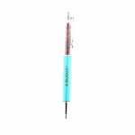 Pierres et Min&eacute;raux. Stylo min&eacute;raux Rubis brut Madagascar. Couleur Bleu turquoise.