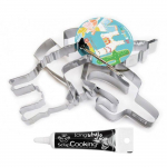 4 D&eacute;coupoirs &agrave; biscuits Lama + Stylo de gla&ccedil;age noir