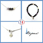 Pierres et Min&eacute;raux. Parure Bracelet Collier Perles Mica violet de Tanzanie + Onyx noir mat Taille personnalisable. must