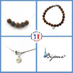 Pierres et Min&eacute;raux. Parure bijoux Bracelet Collier Perles bois 8 mm + Labradorite de Taille personnalisable.