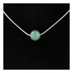 Pierres et Min&eacute;raux. Collier 1 perle Aventurine 8 mm Chaine en acier inoxydable.