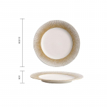 Reljeefne tekstuuriga keraamiline madal taldrik valgest kullast praaditaldrik pastataldrik magustoidutaldrik suupistetaldrikud hotelli loomingulised lauan&otilde;ud