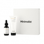 Nahka kergendav ja p&auml;ikesekaitse kinkekomplekt (30 ml + 50 g), Kirgastav ja SPF-faktoriga nahahoolduse kinkekomplekt, minimalistlik