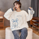 Armsad Karukesed S&uuml;gis-Talv Naiste Pajamad Ruudulised &Uuml;mara Kaelusega Puuvillased Pehmed &Ouml;&ouml;riided Vabaaja Soe Pajamakomplekt M
