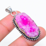 Pink Solar Quartz Handmade 925 Sterling Silver Jewelry Pendant 1.97 r5l06