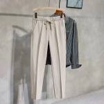 Meeste kevadised vabaaja elastse v&ouml;&ouml;kohaga kitsad p&uuml;ksid - kortsuvastased Briti stiilis poistele Small khaki