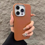 Luksuslik mattnahast telefoni&uuml;mbris iPhone'ile 16 15 14 13 12 11 Pro Max X XS Max XR 7 8 Plus SE2 objektiivi kaitse p&otilde;rutuskindel kate For iPhone 15