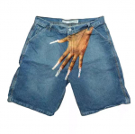 Meeste Y2K Hip-Hop Trendimustriga Denim L&uuml;hikesed P&uuml;ksid - Euroopa ja Ameerika K&otilde;rgt&auml;nava Mood Paaridele Large