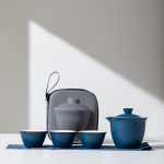 1 Komplekt Kaasaskantav Teetasside Komplekt Keraamika ja Savin&otilde;ud Kung Fu Kohvitassid Teekomplektid Matkamine T&auml;iskasvanutele Hiina Reisi Teekomplektid V&auml;litingimustes Teekannu Komplekt sinine