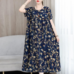 Suures suuruses elegantsed kleidid naistele vabaaja l&uuml;hikeste varrukatega vintage pikk kleit 5XL