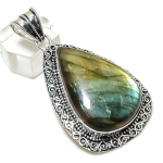 Labradorite Handmade 925 Sterling Silver Jewelry Pendant 2.36 h4d20