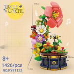 1426 tk ehitusklotsid Džunglikontsert elektriline muusikakarp Lillede keel seeria laste kokkupandavad m&auml;nguasjad s&uuml;nnip&auml;evakingitused ilma karbita