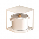 K&ouml;&ouml;k V&auml;ike Nurgariiul Riiul Ventilaatorikujuline Ruumis&auml;&auml;stlik Stabiilne S&uuml;sinikterasest N&otilde;udepesurest Pottidele 2 Layer White 27x27x27.6cm