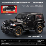 1/18 m&otilde;&otilde;tkavas Jeep Wrangler Rubicon sulamist metallist valatud mudelauto heli- ja valgussignaalidega Hobi m&auml;nguasjad Kingitused s&otilde;brale Kaunistus Lastele sinine
