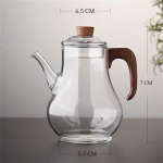 V&auml;ike 280 ml mahutavusega imitatsioon Song klaasist teekann puidust k&auml;epidemega, kuumakindel klaas, rohelise tee valmistamise kann, teekann puhas