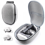 K&otilde;va kandekott MetaQuest 3/3S versiooni VR-peakomplekti ja puutekontrolleri tarvikute jaoks, sobib reisimiseks ja koduseks hoiustamiseks