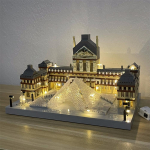 Louvre'i muuseumi mikro-mini ehitusklotside komplekt: Ikooniline Kunstigalerii Mikroklotside Mudel, Peen Detailit&ouml;&ouml;, Kvaliteetne Materjal with box