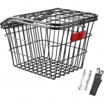 Jalgratta metallist traadist tagumine hoiukorv Kaubakorv kokkupandava jalgratta jaoks must