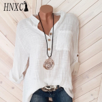 HNXC Naiste mood vabaaja &uuml;hev&auml;rvilise tr&uuml;kiga pikkade varrukatega POLO kaelusega pluusid ja s&auml;rgid S