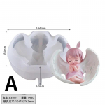 K&auml;sitsi valmistatud loomingulised armsad multifilmivormid ingel printsess k&uuml;&uuml;nal silikoonvorm tiib t&uuml;druk kook DIY valmistamise vorm tarvikud t&ouml;&ouml;riistad A