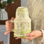 &Otilde;nnelik maikellukese veekeetja tass kodu p&auml;rastl&otilde;unase tee jaoks keraamiline tass kontorisse retro kruus keraamiline tass kaanega teetass 700ML