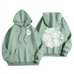 Naiste mood Naiste kerge pikkade varrukatega taskutega pullover Preppy graafiline kapuuts L