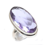 Naturaalne Aleksandriit Kvarts 925 Sterling H&otilde;be Ehted S&otilde;rmuse suurus 7.5 u8Q45