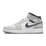 Air Jordan 1 Mid GS Light Smoke Grey Laste tossud Valge Antratsiit 554725-078 35.5 white